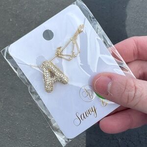 Elegant Gold A 18k Bubble Initial Necklace